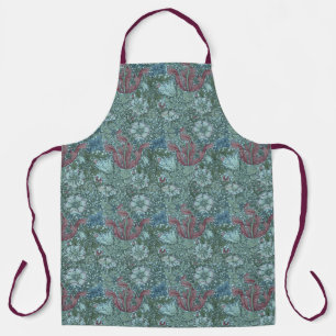 Tablier Vintage motif Floral Vert Bleu Rouge Blanc