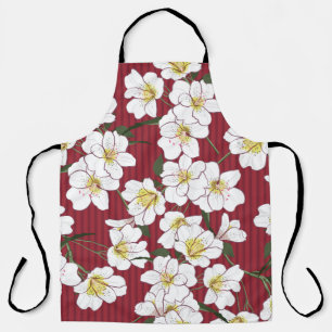 Tablier vintage Motif sans couture main dessinée jardin bl