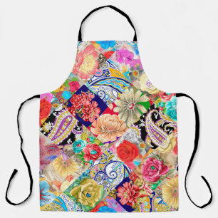 Tablier vintage ornament paisley, skulls and bones Bandana