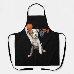 Tablier Vintage Pitbull Chien Jouant Basketball Chien Spor