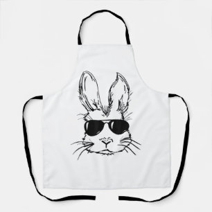 Tablier Visage de Lapin Avec Lunettes de Soleil Jour de Pâ