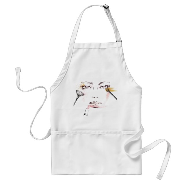Tablier Visage de maquillage d'aquarelle (Devant)
