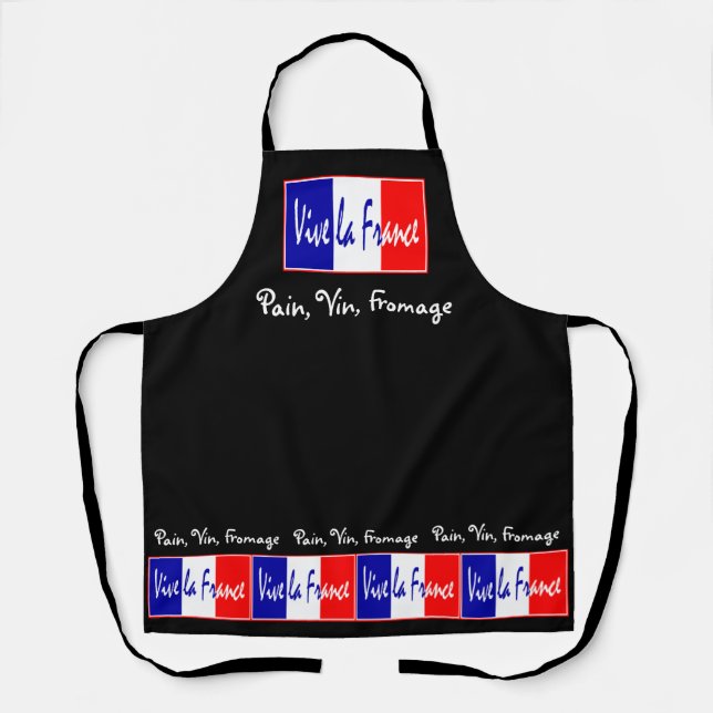 Tablier Vive La France Pain Vin Fromage Dégustation De Vin (Recto)