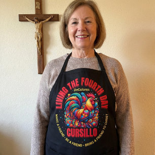 Tablier Vivre Le Quatrième Jour Cursillo DeColores Coq