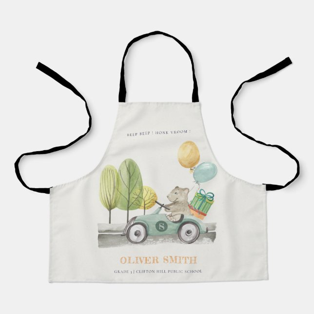Tablier Voiture cadeau de ballon vert en tourbe Cute Aqua (Recto)