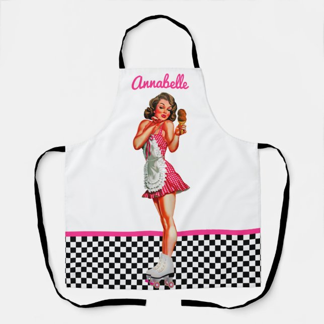 Tablier Voiture Hop des années 1950 Personnaliser Apron (Recto)