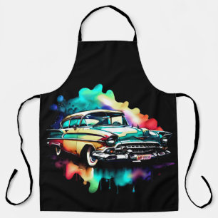 Tablier Voiture Vintage Peinture Aquarelle