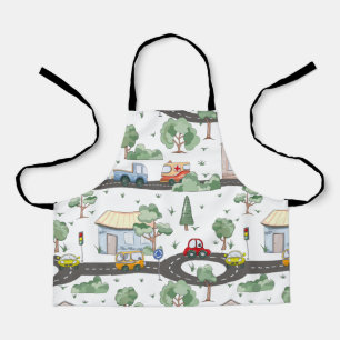 Tablier Voitures mignonnes en Ville Motif pour petits garç