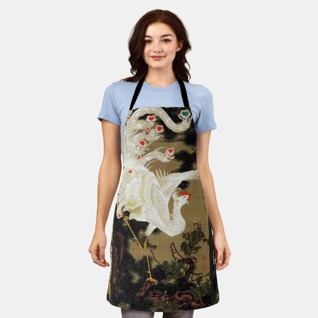 Tablier VOL AMOUR PHOENIX, Plumes, Coeurs Saint-Valentin (Porté)