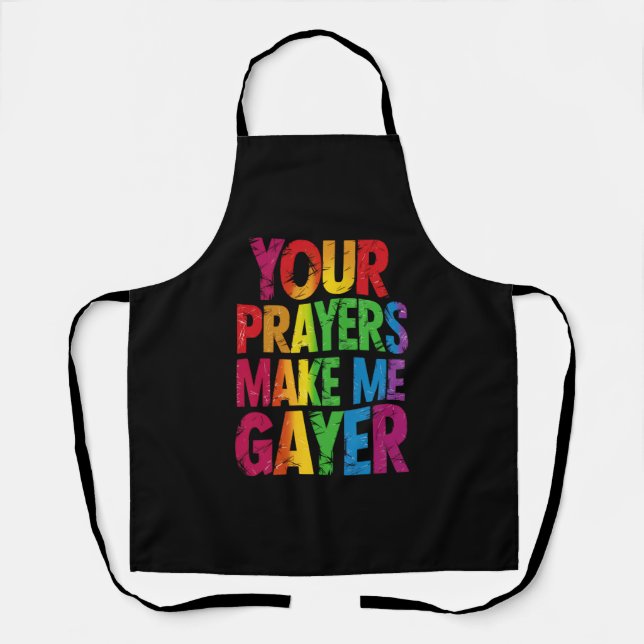 Tablier Vos Prières Me Font Drapeau Gayer Rainbow Pride LG (Recto)