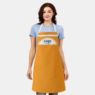 Tablier Votre logo demi-sphère orange promotion d'entrepri