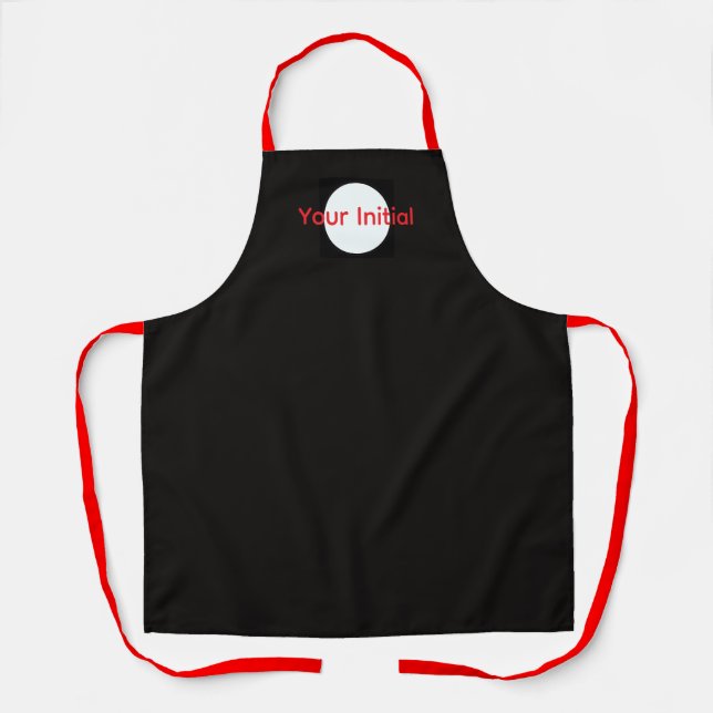 Tablier Votre monogramme initial noir (Recto)