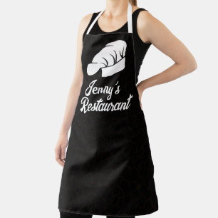 Tablier VOTRE NOM Chef Empreinte de léopard noir