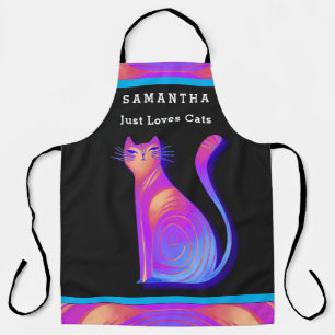 Tablier Votre nom Just Love Cats mignon Cat Citation