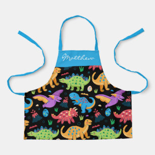 Tablier Votre nom sur les petits dinos colorés
