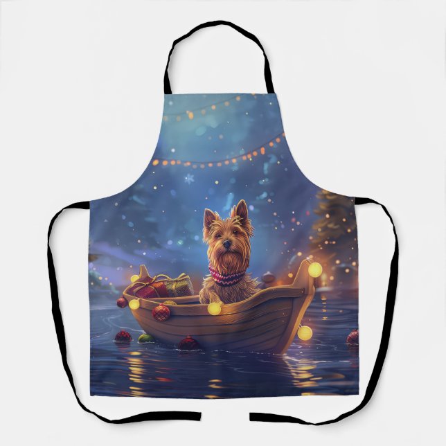 Tablier Voyage de Noël de Terrier australien (Recto)