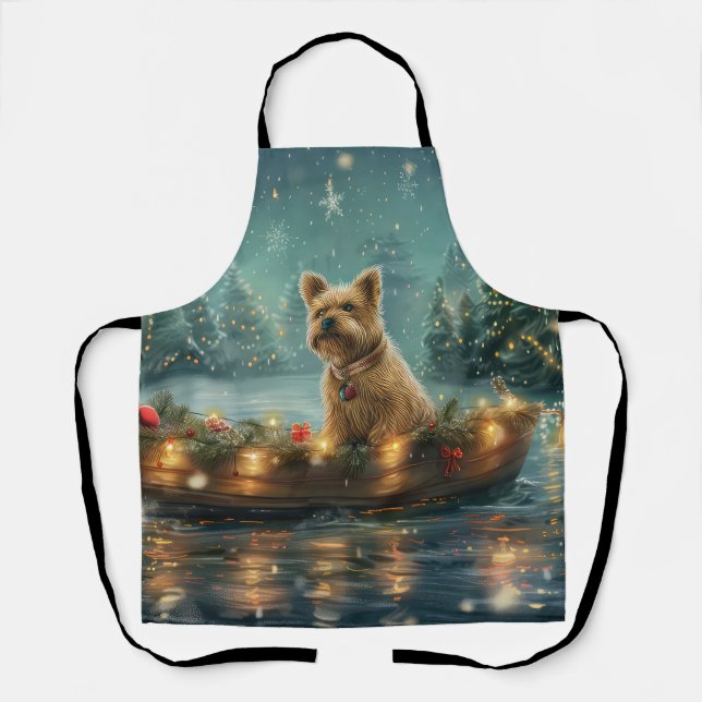 Tablier Voyage festif de Noël de Cairn Terrier (Recto)