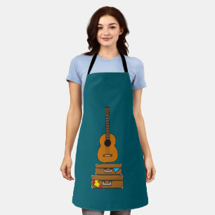 Tablier Voyage heureux avec bagages et guitare