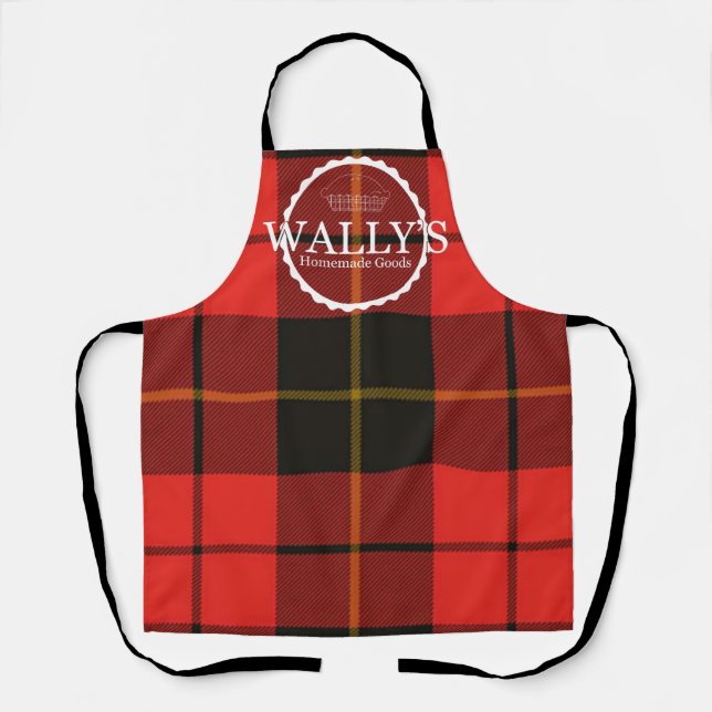 Tablier Wally's Homemade Biens Plaid Apron avec tarte (Recto)