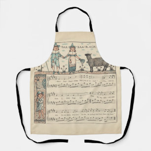 Tablier Walter Crane Baa Baa Mouton Noir Comptine