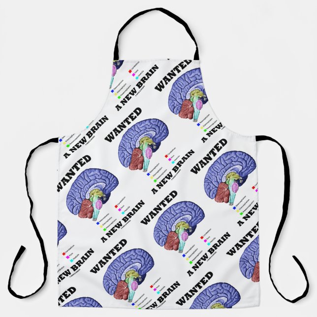 Tablier Wanted A New Brain Anatomical Brain Humor (Recto)