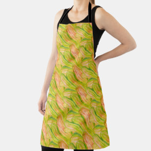 Tablier Wasabi Vert Terreux Art Abstrait Floral
