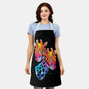 Tablier Watercolor Giraffe Lover Funny Girafe Print Women