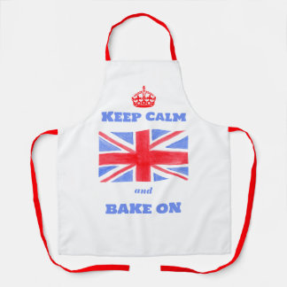 Tablier Watercolor Union Jack Keep Calm Bake On