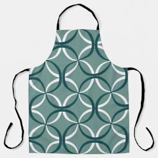 Tablier Wavy Lines Green Seamless Motif