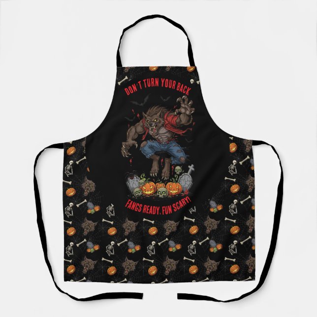 Tablier 🧑 ‍ 🍳 Werewolf Halloween Apron 🐺 (Recto)
