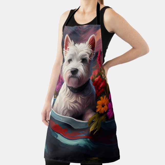 Tablier West Highland White Terrier en bateau (Insitu)