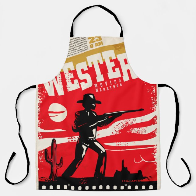 Tablier Western movies marathon retro poster design layout (Recto)