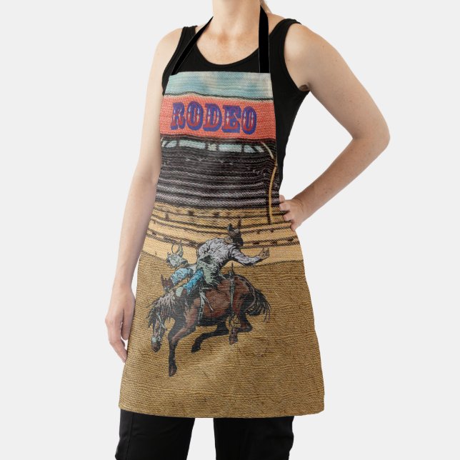 Tablier Western Rodeo Cowboy Cowgirl Bronc Riding Apron (Insitu)