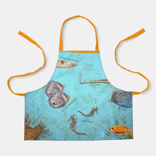 Tablier Whimsical Sea Creatures All-Over de l'enfant Impri (Recto)