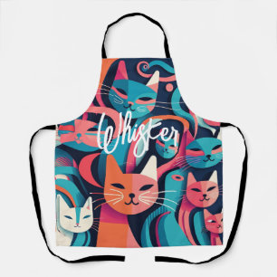 Tablier "Whisker Cats" Abstrait Vector Print Apron