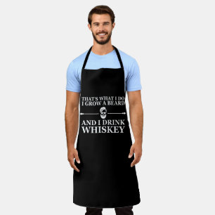 Tablier Whiskey cite avec de drôles de mots barbus