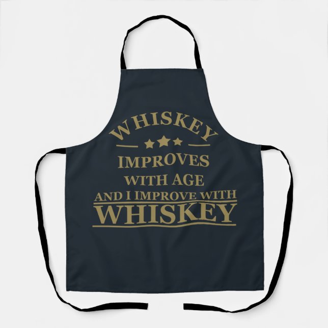 Tablier Whiskey cite d'humoristiques paroles d'alcool cade (Recto)