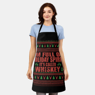 Tablier Whiskey est mon esprit drôle et moche pull de Noël