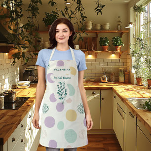 Tablier Whisperer Herbe Personnalisé avec Pastel Géométriq