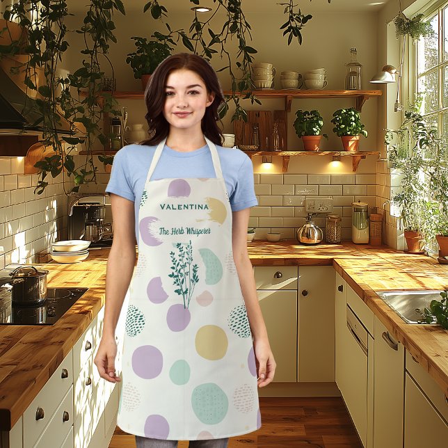 Tablier Whisperer Herbe Personnalisé avec Pastel Géométriq (Créateur téléchargé)