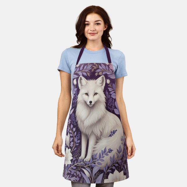 Tablier White Arctic Fox Lavender William Morris Fleurs (Porté)