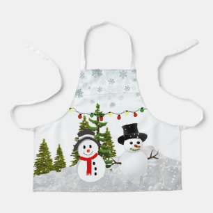 Tablier White Christmas Snowman / Scène de neige pour enfa