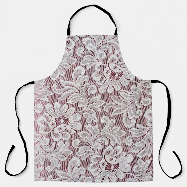 Tablier White fine elegance lace texture with seamless bea (Recto)