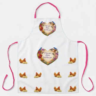 Tablier White Floral Faith-Inspired Kitchen Apron for Mom