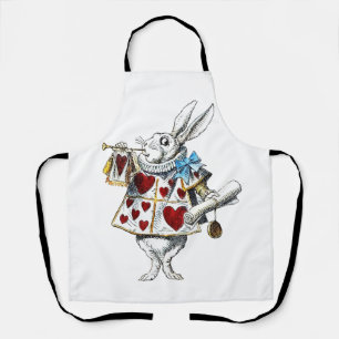 Tablier White Rabbit Alice Wonderland Hearts Fourre-tout