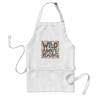 Tablier Wild About Reading Cute Jungle Animaux Livre Lover