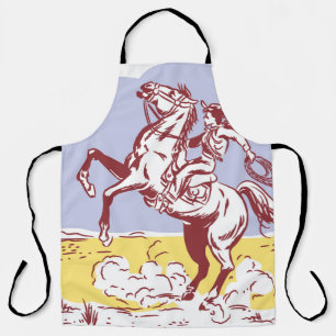 Tablier Wild West Cowgirl : Dessin Vintage Line.