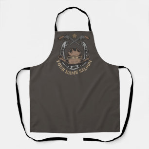 Tablier Wild West Revolver Horseshoe Western Cowboy Saloon