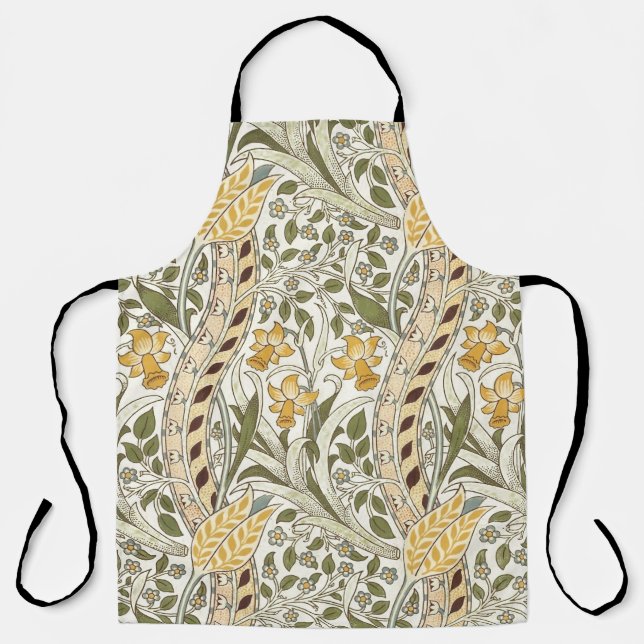 Tablier William Morris Daffodil Garden Flower Classic Bota (Recto)