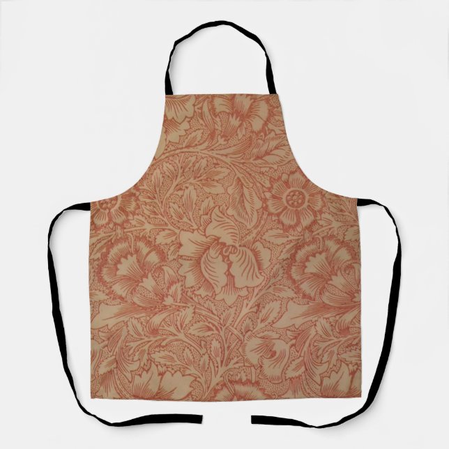 Tablier William Morris Fleur de pavot rose Floral (Recto)
